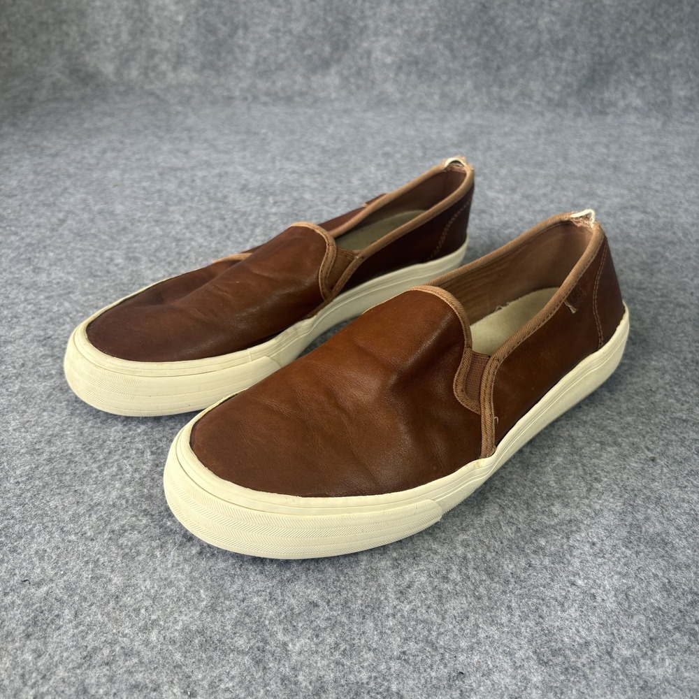 Keds WH63968 Slip On Sneakers 9W‎ Brown Leather Wide Width Classic Loafers